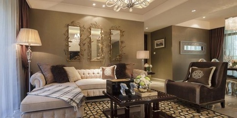 【眾意裝飾】武漢恒大首府3室2廳1衛105㎡歐式簡約_設計作品_焦點家居_設計效果圖_家庭裝修設計