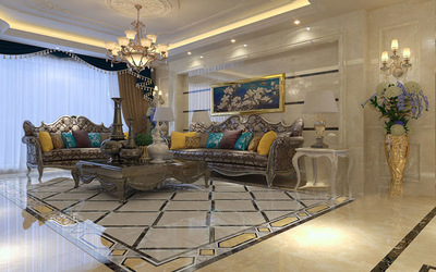 【五】別墅大理石全房定制雅致風格效果圖